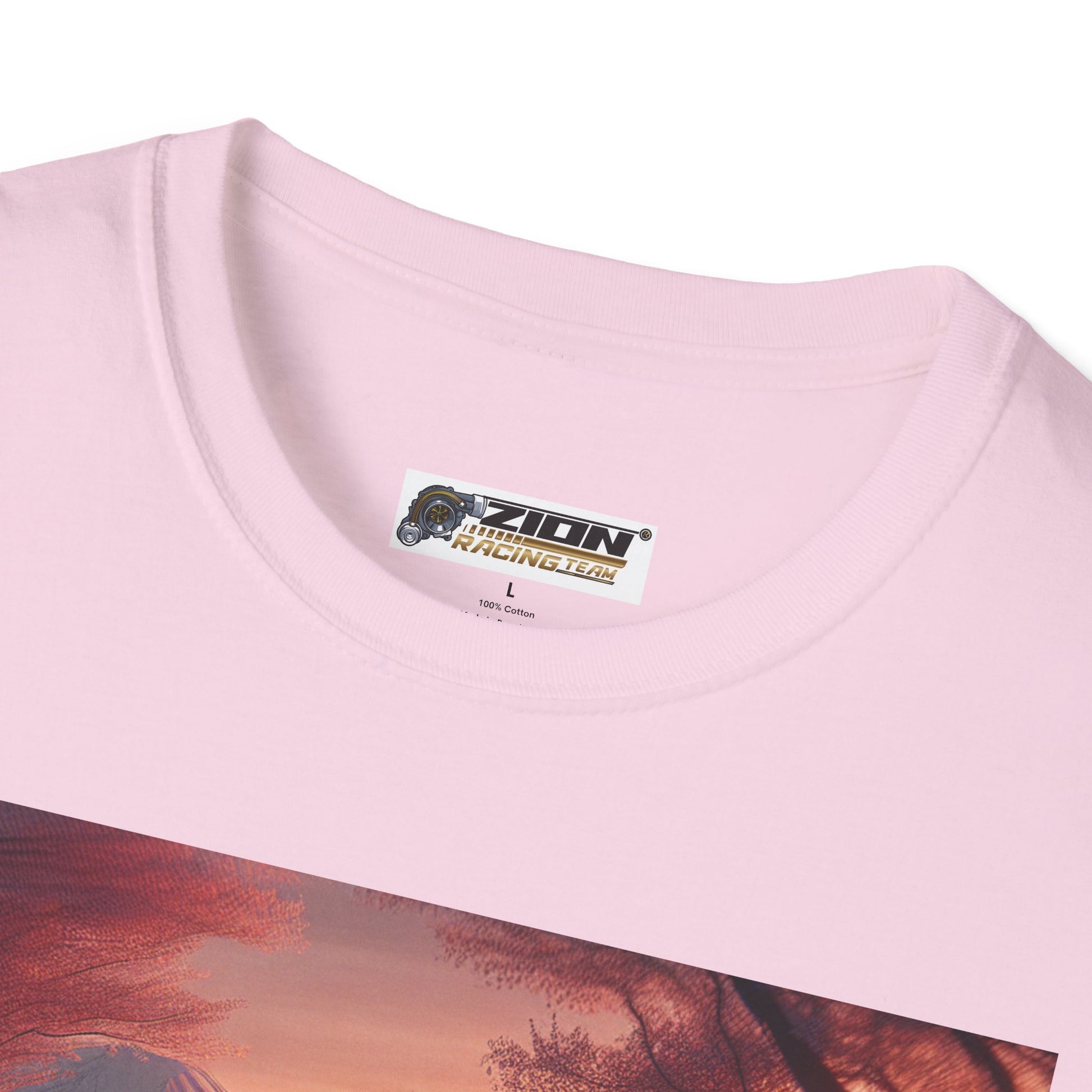 Scenic Sunset Car T-Shirt - Unisex Softstyle Tee, Perfect for Car Lovers, Gift for Birthdays, Road Trip Outfit, Casual Wear