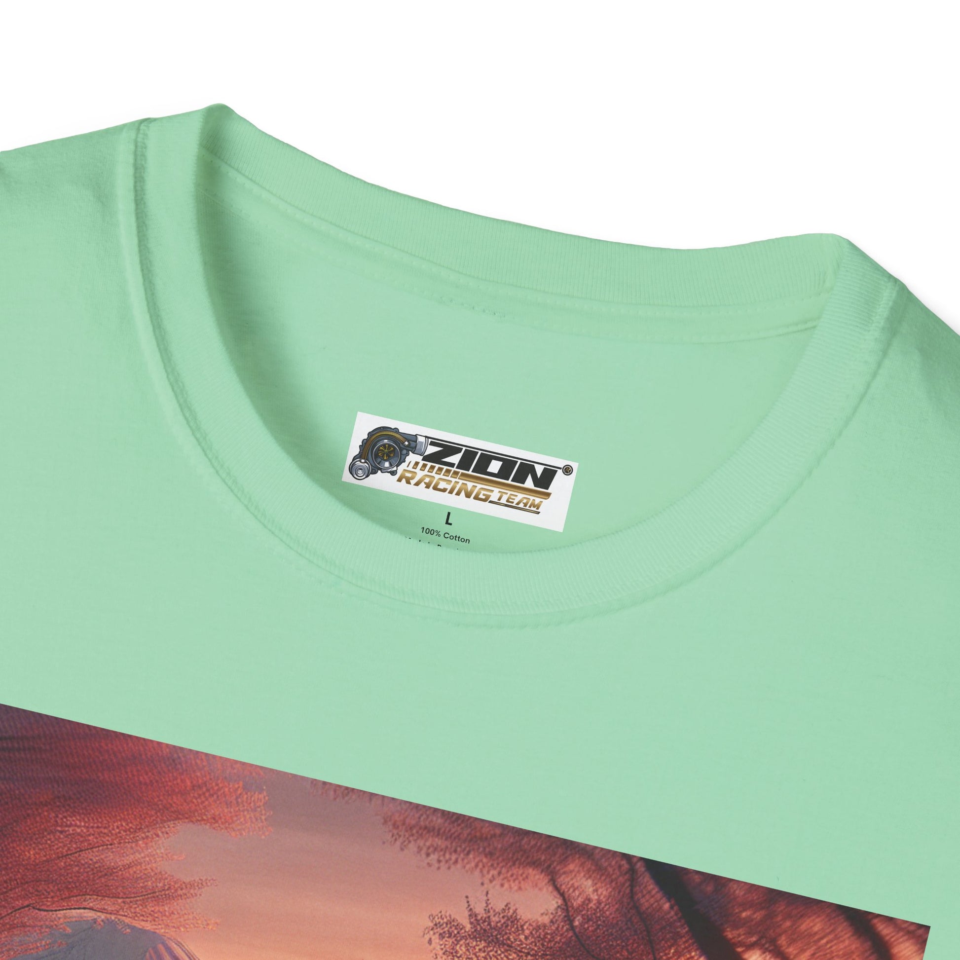 Scenic Sunset Car T-Shirt - Unisex Softstyle Tee, Perfect for Car Lovers, Gift for Birthdays, Road Trip Outfit, Casual Wear