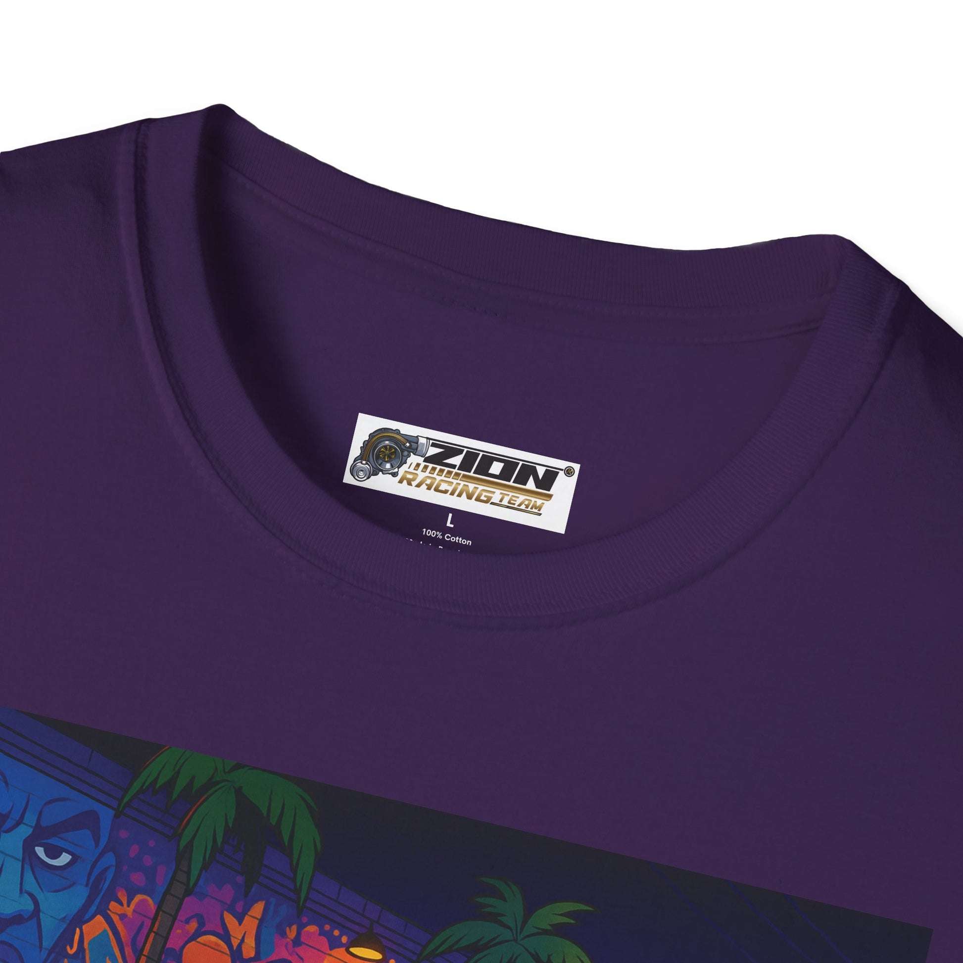 Neon Graffiti Car Art T-Shirt, Cool Urban Fashion Tee, Graphic Tee for Car Lovers, Street Style Apparel, Gift for Him/Her