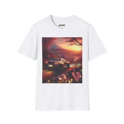 Scenic Sunset Car T-Shirt - Unisex Softstyle Tee, Perfect for Car Lovers, Gift for Birthdays, Road Trip Outfit, Casual Wear