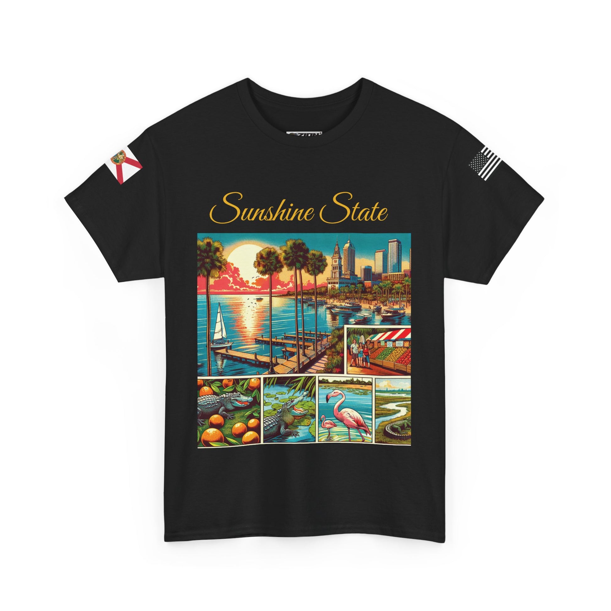 Florida Sunshine State Tee, Coastal Vibes Shirt, Unisex Casual Wear, Gift for Beach Lovers, Florida State Pride Clothing