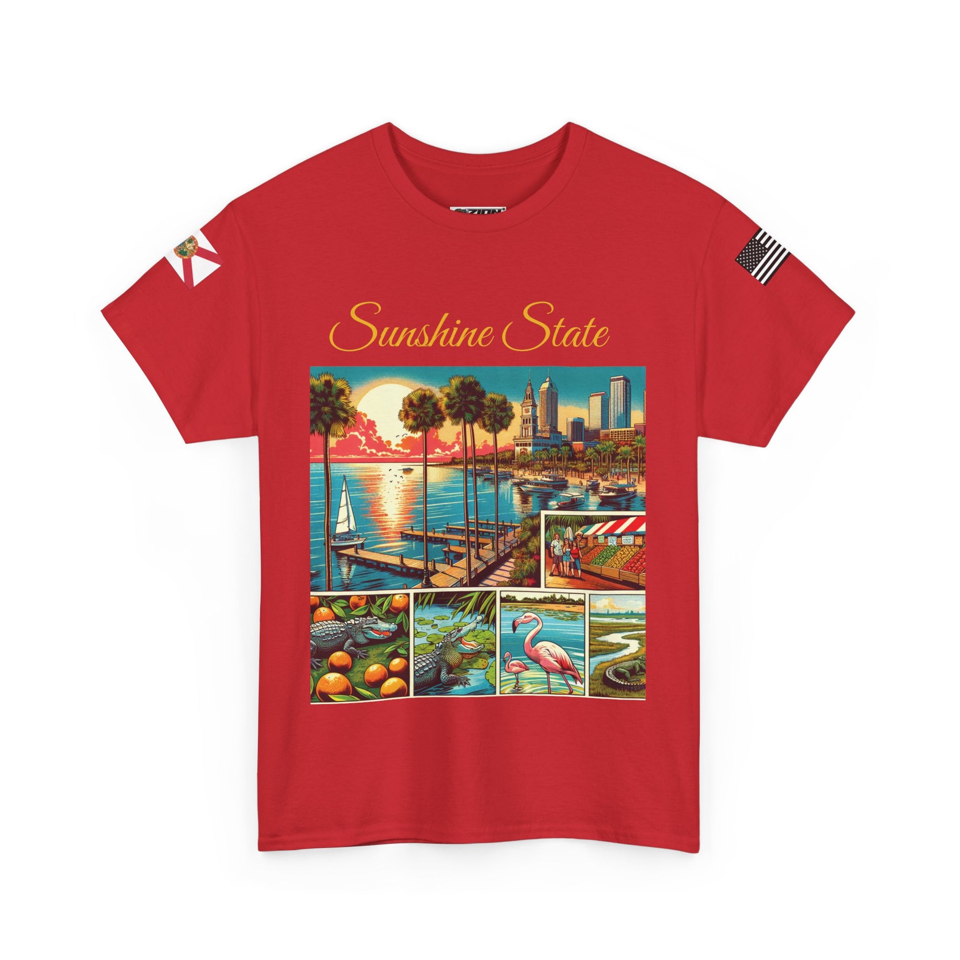 Florida Sunshine State Tee, Coastal Vibes Shirt, Unisex Casual Wear, Gift for Beach Lovers, Florida State Pride Clothing