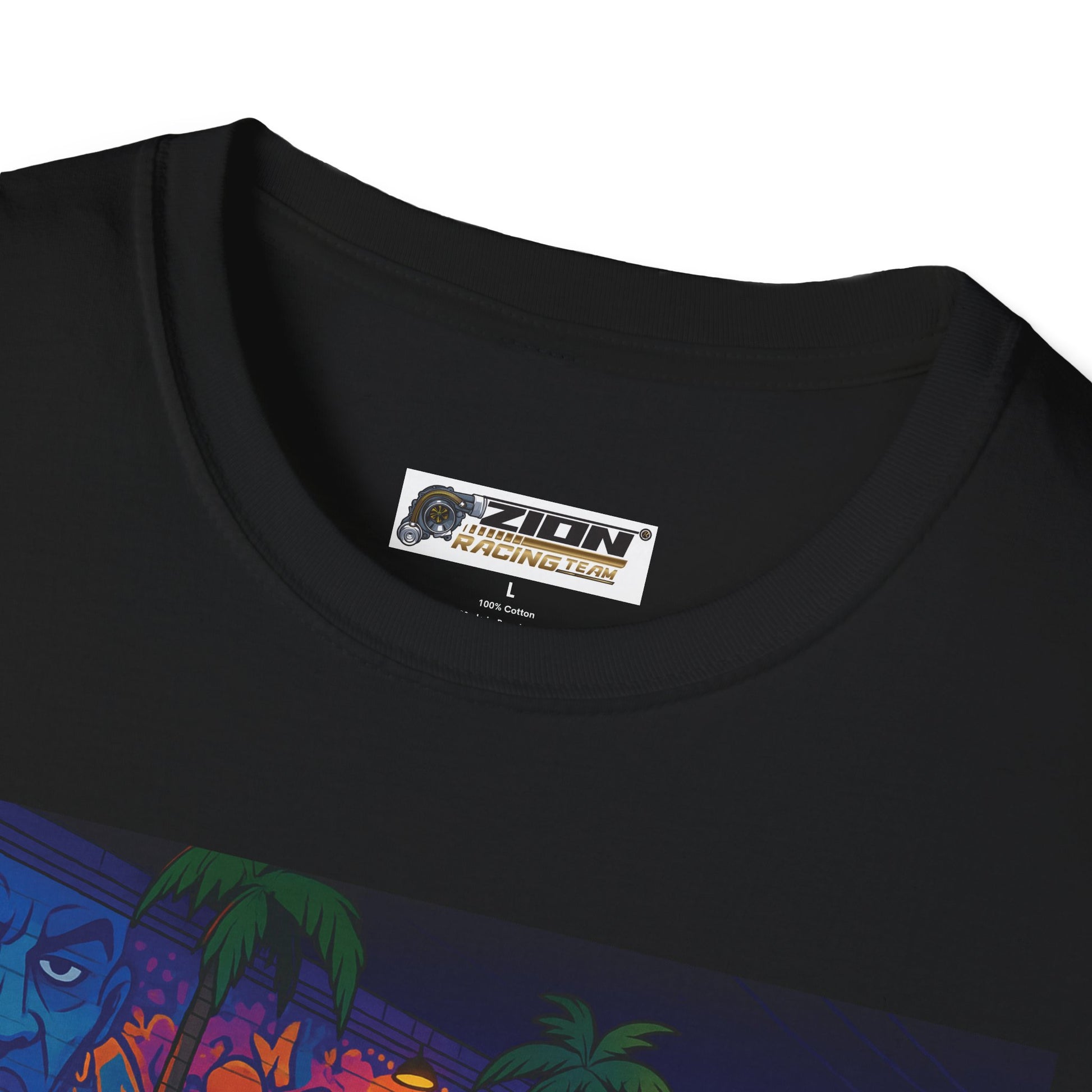 Neon Graffiti Car Art T-Shirt, Cool Urban Fashion Tee, Graphic Tee for Car Lovers, Street Style Apparel, Gift for Him/Her