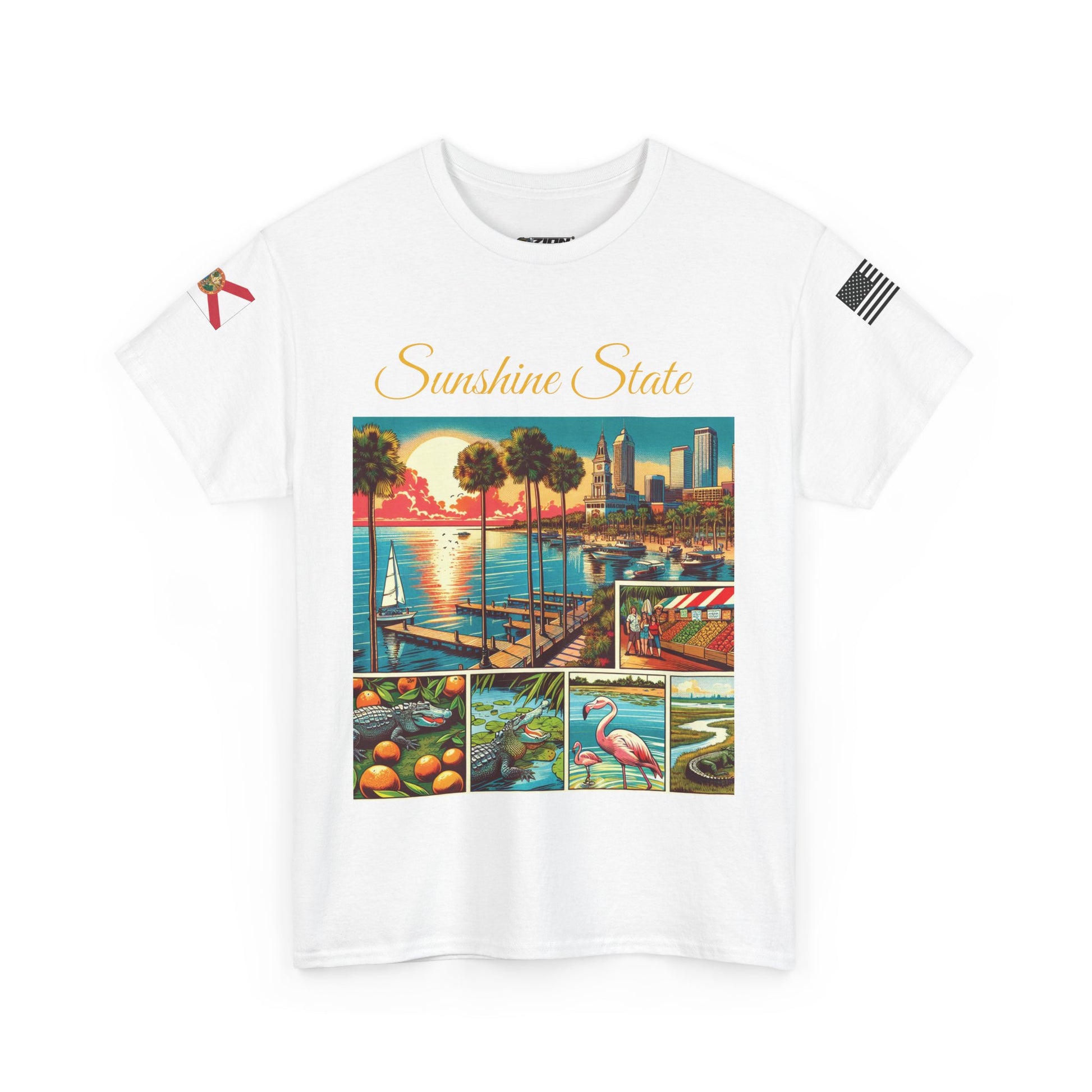 Florida Sunshine State Tee, Coastal Vibes Shirt, Unisex Casual Wear, Gift for Beach Lovers, Florida State Pride Clothing