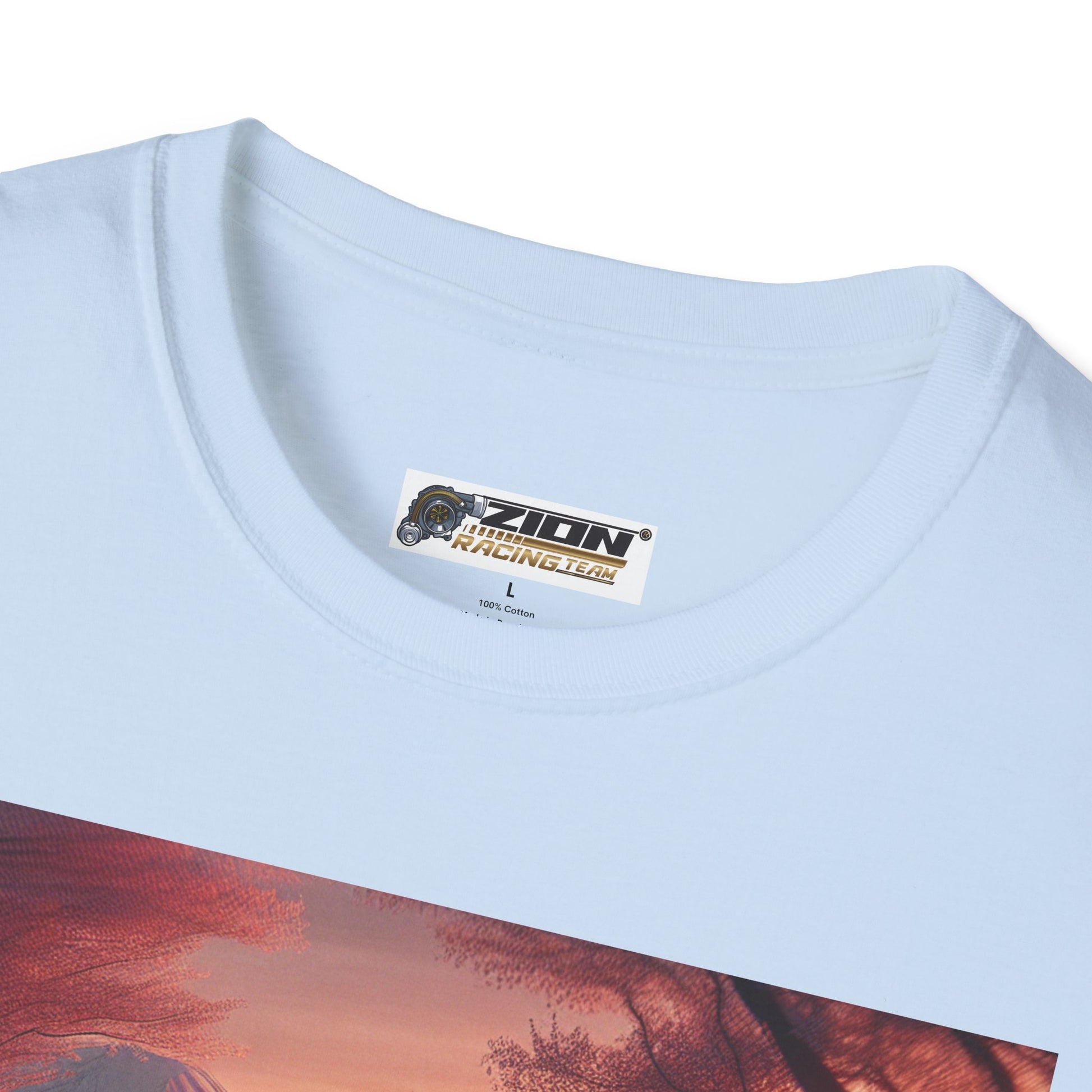 Scenic Sunset Car T-Shirt - Unisex Softstyle Tee, Perfect for Car Lovers, Gift for Birthdays, Road Trip Outfit, Casual Wear