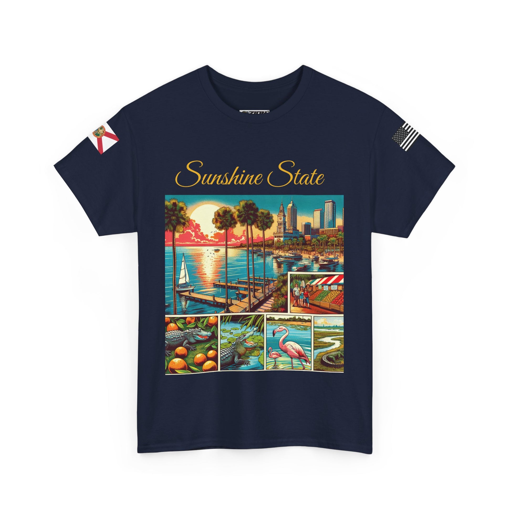 Florida Sunshine State Tee, Coastal Vibes Shirt, Unisex Casual Wear, Gift for Beach Lovers, Florida State Pride Clothing