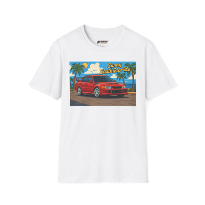Sunny South Florida Vibes Unisex T-Shirt, Graphic Tee for Beach Lovers, Casual Summer Wear, Gift for Car Enthusiasts, Vacation Fashion