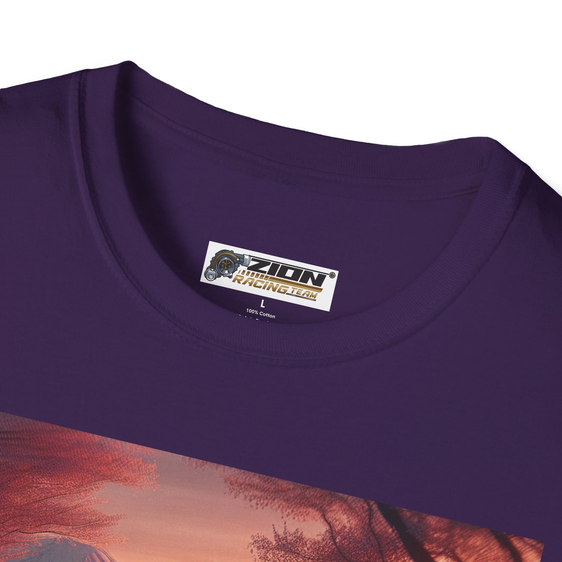 Scenic Sunset Car T-Shirt - Unisex Softstyle Tee, Perfect for Car Lovers, Gift for Birthdays, Road Trip Outfit, Casual Wear