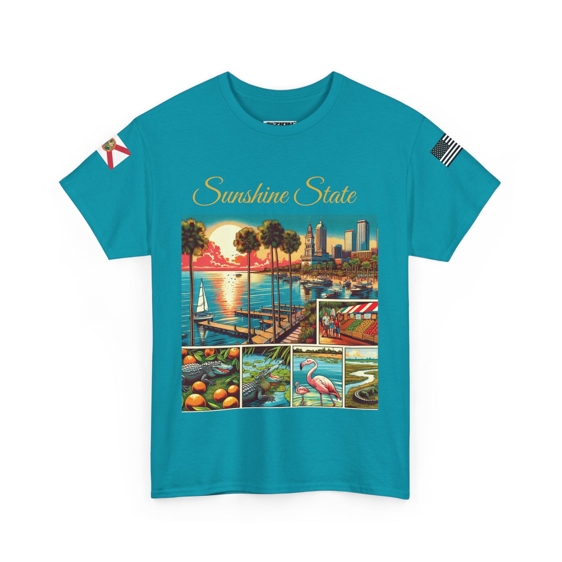 Florida Sunshine State Tee, Coastal Vibes Shirt, Unisex Casual Wear, Gift for Beach Lovers, Florida State Pride Clothing
