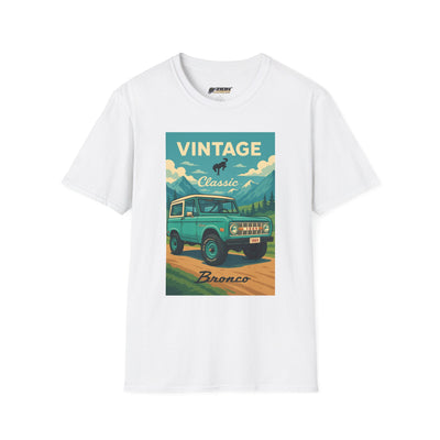 Vintage Bronco Unisex Softstyle T-Shirt | Retro Car Tee, Birthday Gift, Classic Auto Shirt, Summer Fashion, Car Lover Gift